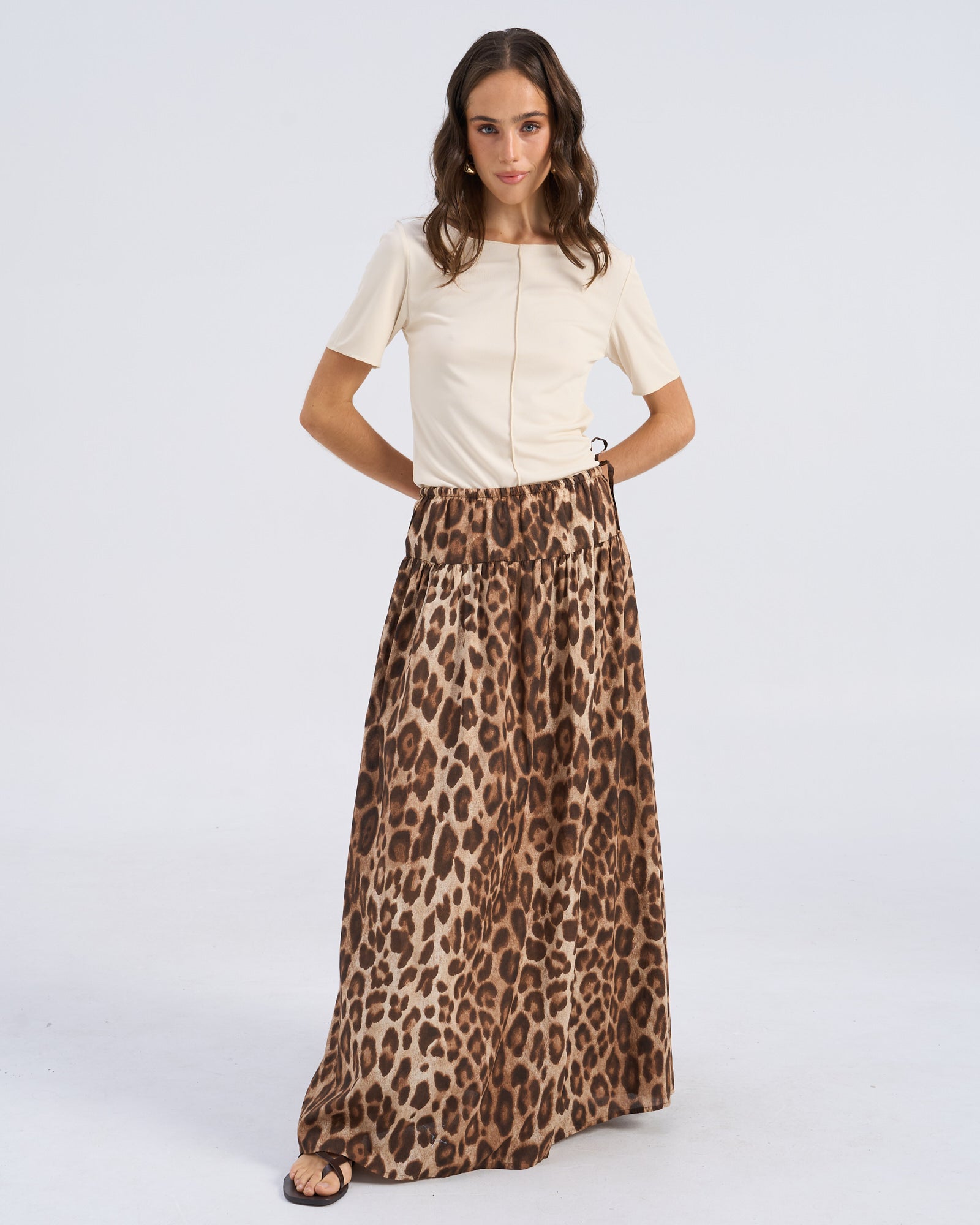 VMROXANNE LEOPARD MAXI SKIRT
